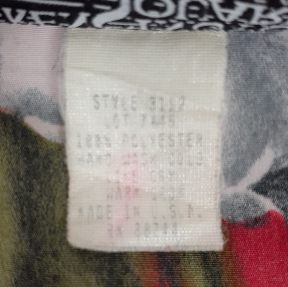 Vintage Zip Up Jacket Red Roses L 306 - Picture 7 of 7